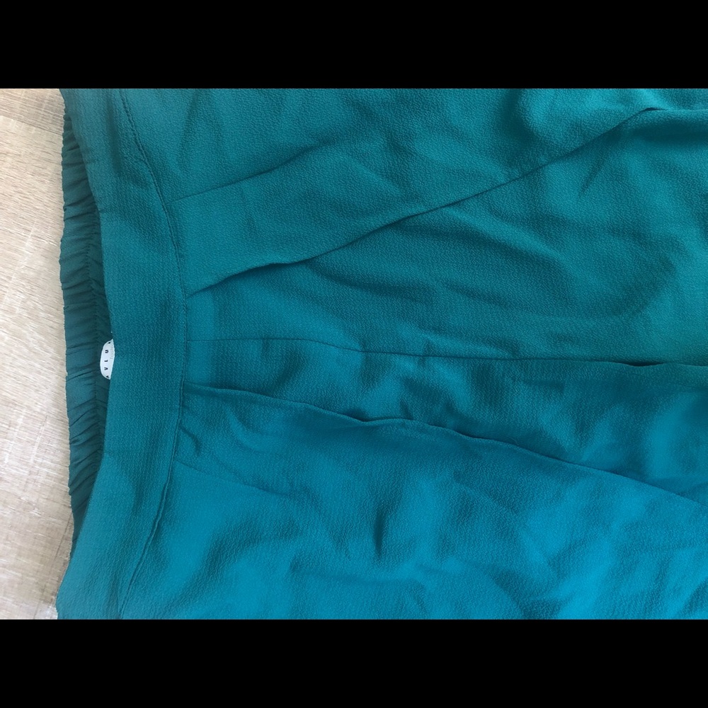 Flowy slit green high waisted paints